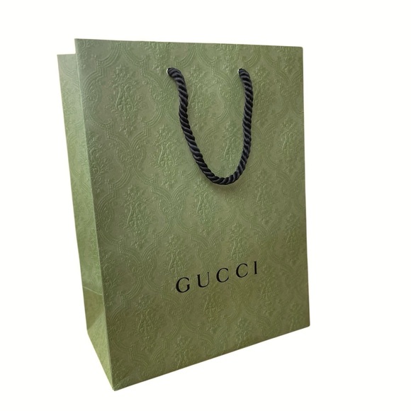 Gucci Handbags - Authentic GUCCI Limited Edition Green Brocade gift Shopping Bag 13.5" X 10"x5.5”